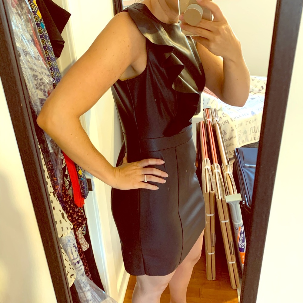 Faux Leather Mini Dress